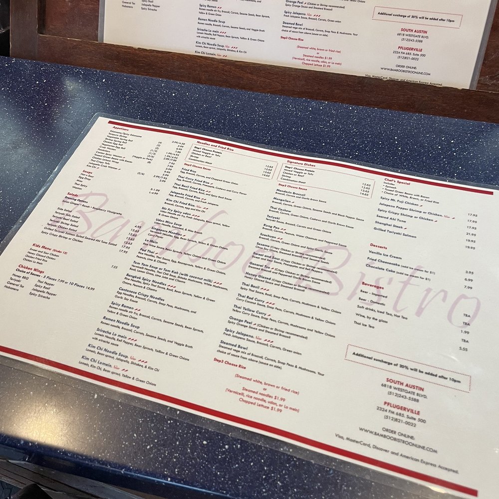 Bamboo Bistro - Menu - Asian Fusion Near Me - Austin, Texas