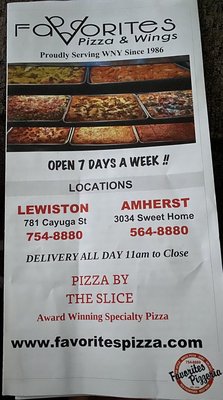 Menu photo 7 Favorite's Pizzeria Amherst, NY