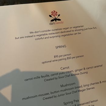 Dirt Candy - Menu - Vegetarian Near Me - New York, New York Dirt Candy - Menu - Vegetarian Near Me - New York, New York