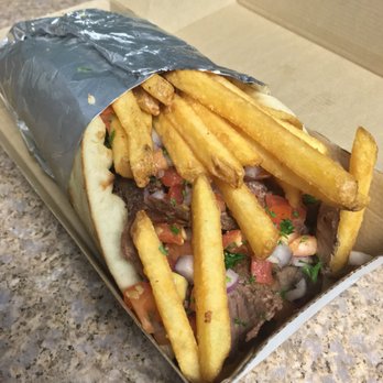Yiro Yiro - Beef & lamb, fries, hummus, on a pita. - Greek Near Me - Philadelphia, Pennsylvania