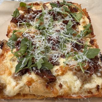 Culinary Dropout - Breakfast Sausage, Bacon & Egg Pizza* - New American Near Me - Charlotte, North Carolina