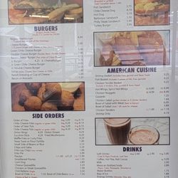 A & B Drive In - Closer view of left side of menu.