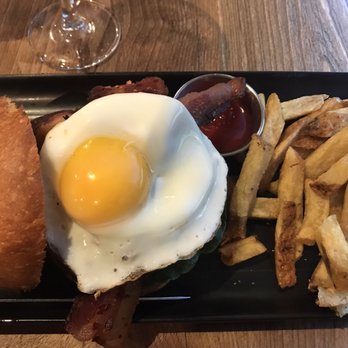 Danville Brewing - Money burger with sunny side up egg and fries - Breweries Near Me - Danville, California Danville Brewing - Money burger with sunny side up egg and fries - Breweries Near Me - Danville, California