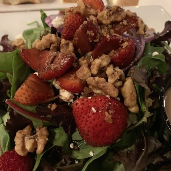 Fardowners Restaurant - Strawberry Salad with walnuts and green leaves and citrus vinegaratte - Burgers Near Me - Crozet, Virginia Fardowners Restaurant - Strawberry Salad with walnuts and green leaves and citrus vinegaratte - Burgers Near Me - Crozet, Virginia