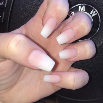 Luxe Nails & Spa - Ombré pink and white matte - Nail Salons Near Me - Georgetown, Kentucky
