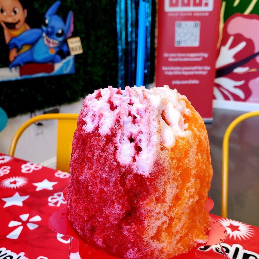 Aloha Ice - Shaved ice with coconut ice cream on the bottom & condensed milk on top! Yum! - Shaved Ice Near Me Aloha Ice - Shaved ice with coconut ice cream on the bottom & condensed milk on top! Yum! - Shaved Ice Near Me
