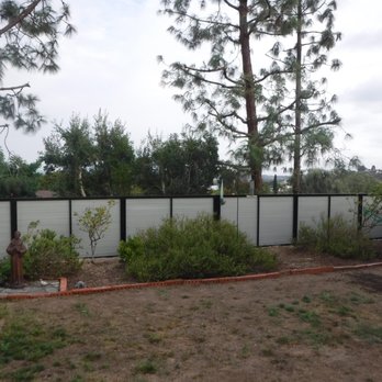 San Diego Custom Gates - My new backyard fence, unusual design, metal frame with ship lap horizontal boards, beautifully stained Drift Gray by SD Doors & Gates. - Fences & Gates Near Me - San Diego, California