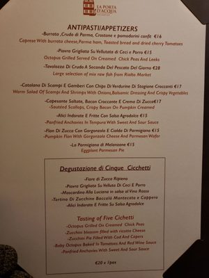Menu photo 2 La Porta d'Acqua Venezia, VE Menu photo 2 La Porta d'Acqua Venezia, VE