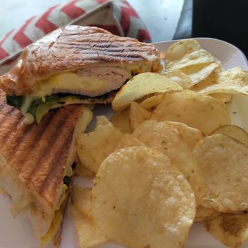 Pourfavor - Rician sandwich - turkey with greens, pickle, cheese, and mustard (yellow) - Coffee & Tea Near Me - Virginia Beach, Virginia