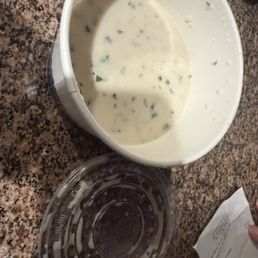 Eight dollar clam chowder this is what you get