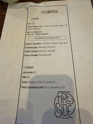 Menu photo 3 Fireside Portland, OR