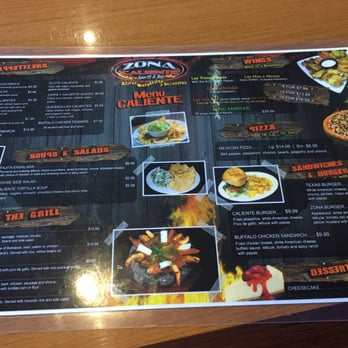 Zona Caliente Sports Bar - Menu - Sports Bars Near Me - Arlington, Texas
