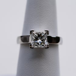 Attoe Jewellery - Platinum .98ct Princess cut diamond engagement ring made by Richard Attoe