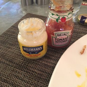 La Vie - Personal mayonnaise and ketchup that accompanied my breakfast burger - French Near Me - Queens, New York