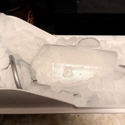 Solid blocks of ice.