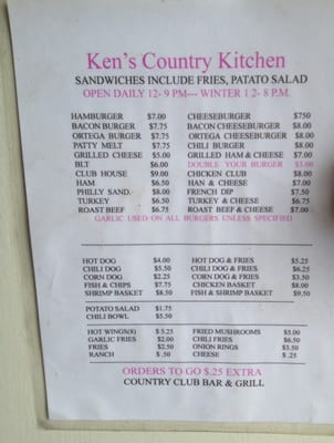 Menu photo 2 Country Grill Klamath, CA