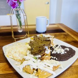 B AM Cocina - Chilaquiles Verdes with Cecina
