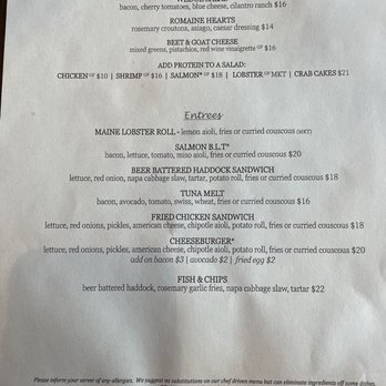 Dockside Grill - Menu Nov 2023 - New American Near Me - Falmouth, Maine