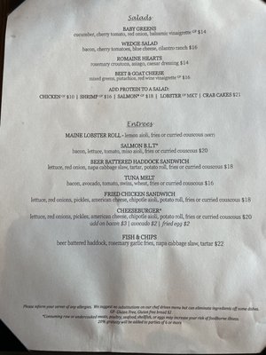 Menu photo 1 Dockside Grill Falmouth, ME