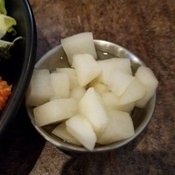 Pelicana Chicken - Flushing - Radish  (in a smaller plate now) - Korean Near Me - Flushing, New York