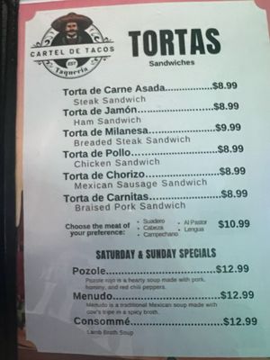 Menu photo 2 Cartel De Tacos Margate Margate, FL