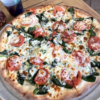 Ventura's Greenhouse Restaurant - White pizza with spinach and tomato - Seafood Near Me - Margate City, New Jersey Ventura's Greenhouse Restaurant - White pizza with spinach and tomato - Seafood Near Me - Margate City, New Jersey