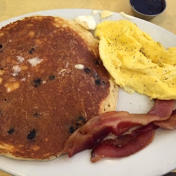 First Watch - Trifecta - Blueberry pancake with bacon and eggs at First Watch. - American Near Me - Chantilly, Virginia First Watch - Trifecta - Blueberry pancake with bacon and eggs at First Watch. - American Near Me - Chantilly, Virginia