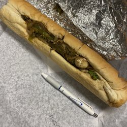 Suppa's Pizza, Subs & Seafood - Hot veggie sub, pen for scale. HUGE!