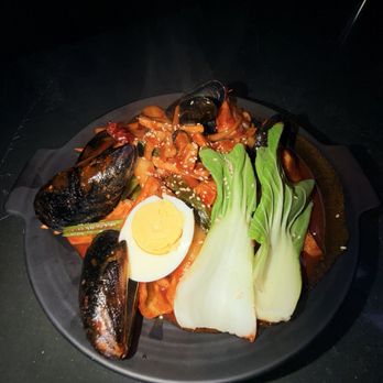 Hanshin Pocha - Spicy Stir Fried Squid with Mussels - Korean Near Me - Duluth, Georgia Hanshin Pocha - Spicy Stir Fried Squid with Mussels - Korean Near Me - Duluth, Georgia