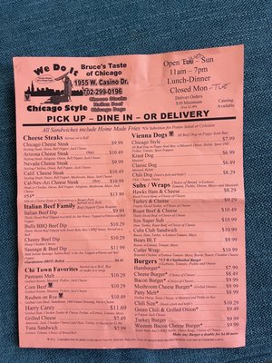 Menu photo 6 Bruce's Taste of Chicago Laughlin, NV Menu photo 6 Bruce's Taste of Chicago Laughlin, NV