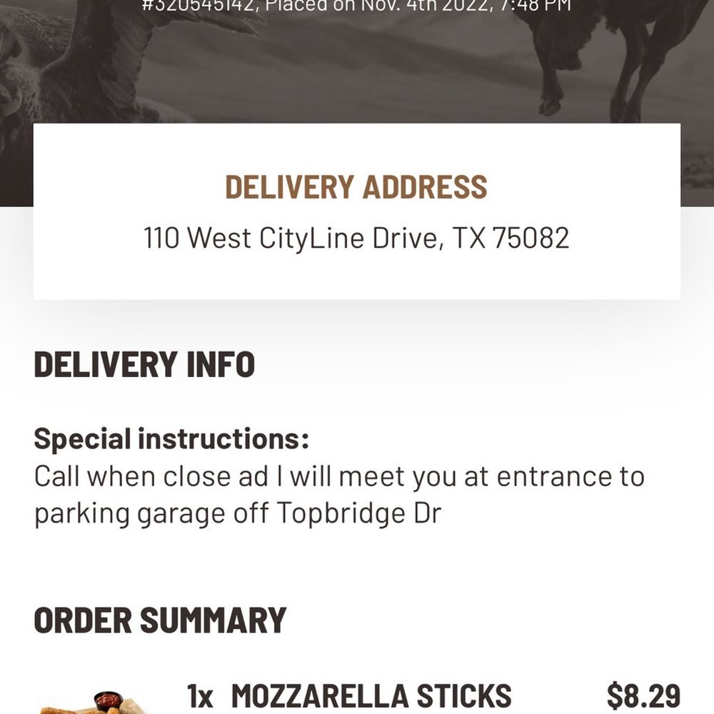 Buffalo Wild Wings - Never receive this order - American Near Me - Plano, Texas
