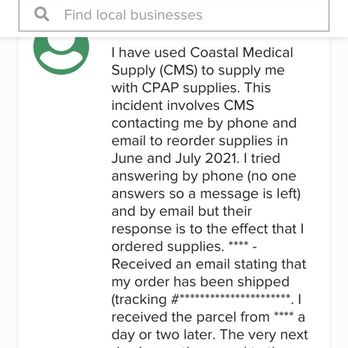 Coastal Medical Supply - customer complaint - Medical Supplies Near Me - Honolulu, Hawaii