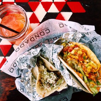 Condado Tacos - El tradicional and Surf n Turf tacos with blood orange marg - Tacos Near Me - Indianapolis, Indiana Condado Tacos - El tradicional and Surf n Turf tacos with blood orange marg - Tacos Near Me - Indianapolis, Indiana