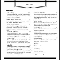 Online brunch menu