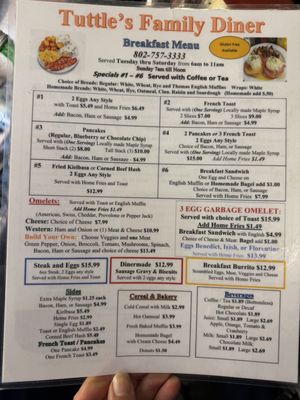 Menu photo 1 Tuttles Family Diner Newbury, VT Menu photo 1 Tuttles Family Diner Newbury, VT