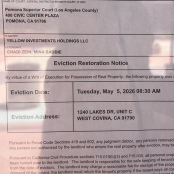 Jasmine Cafe - Eviction Notice - Cafes Near Me - West Covina, California Jasmine Cafe - Eviction Notice - Cafes Near Me - West Covina, California