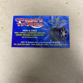 Paco's Tires & Wheels - Auto Repair Near Me - Los Angeles, California Paco's Tires & Wheels - Auto Repair Near Me - Los Angeles, California