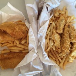 Frying Dutchman - Crumbed Hoki and battered Gurnard! Delicious!