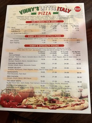 Menu photo 4 Vinny's Pizzeria Boulder City, NV