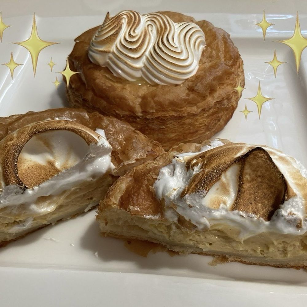 THE 'STAR'; LEMON MERINGUE DANISH (back)! Pumpkin Meringue Danish (front) with hint of nutmeg! FANTASTIC!