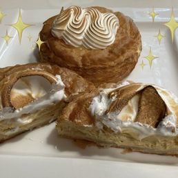 THE 'STAR'; LEMON MERINGUE DANISH (back)! Pumpkin Meringue Danish (front) with hint of nutmeg! FANTASTIC!