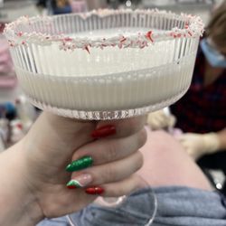 Holiday peppermint pedicure with peppermint martini!
