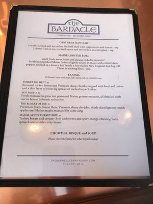 Menu photo 8 The Barnacle Bar Harbor, ME