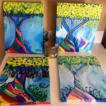 Wine and Canvas - Variations on a theme... - Paint & Sip Near Me - Indianapolis, Indiana