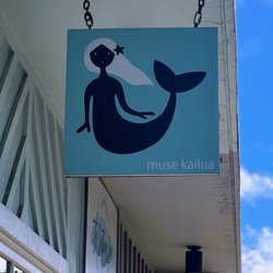Signage above