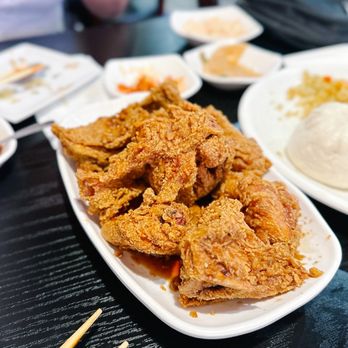 Myungin Dumplings - 19. Soy Garlic Fried Chicken - Half - Korean Near Me - Northridge, California Myungin Dumplings - 19. Soy Garlic Fried Chicken - Half - Korean Near Me - Northridge, California