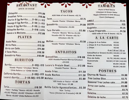 Menu photo 4 Antojitos Lucero Camarillo, CA