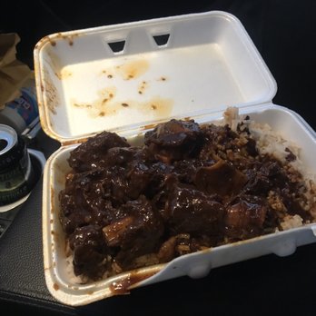 Portland Jerk - Bland oxtails with rice and peas. - Caribbean Near Me - Brampton, Ontario