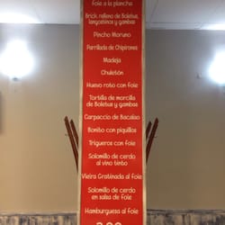 La Tapería Casa Gómez - Lista de tapas más elaboradas