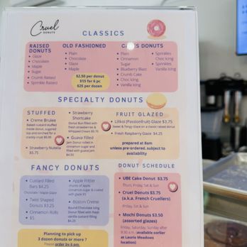 Cruel Donuts - Menu - Donuts Near Me - San Mateo, California